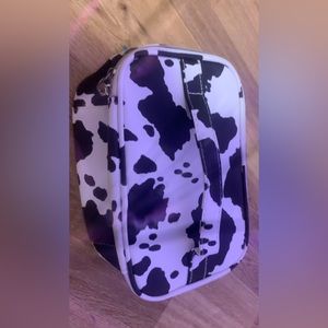 Cow print makeup bag